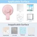 3 x Suction Cup Hooks for Shower, Powerful Vacuum Suction Cup Hook for Towel, Robe, Loofah, No Hole Punched, Reusable Bathroom Towel Hooks, Pink, 2 Pack