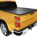 YITAMOTOR Soft Tri-fold Truck Bed Tonneau Cover Compatible with 2019-2026 Chevy Silverado/ GMC Sierra 1500 New Body Style, Fleetside 5.8 ft Bed, Soft 3-Fold
