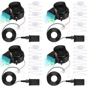 Hiboom 4 Pack Replacement Inflatable Fan Blower, 0.5A Output Air Blower for Inflatable with 3 LED, Air Blow Replacement for Halloween Christmas Yard Blow Up Decor