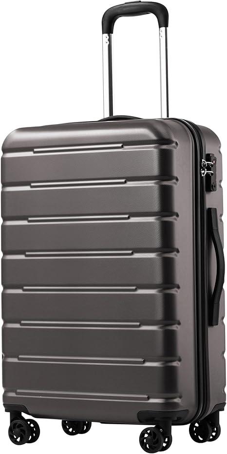 Coolife Luggage Suitcase Carry-on Spinner TSA Lock USB Port Expandable (only 28’’) Lightweight Hardside Luggage (Teal Blue, S(20in_carry on))