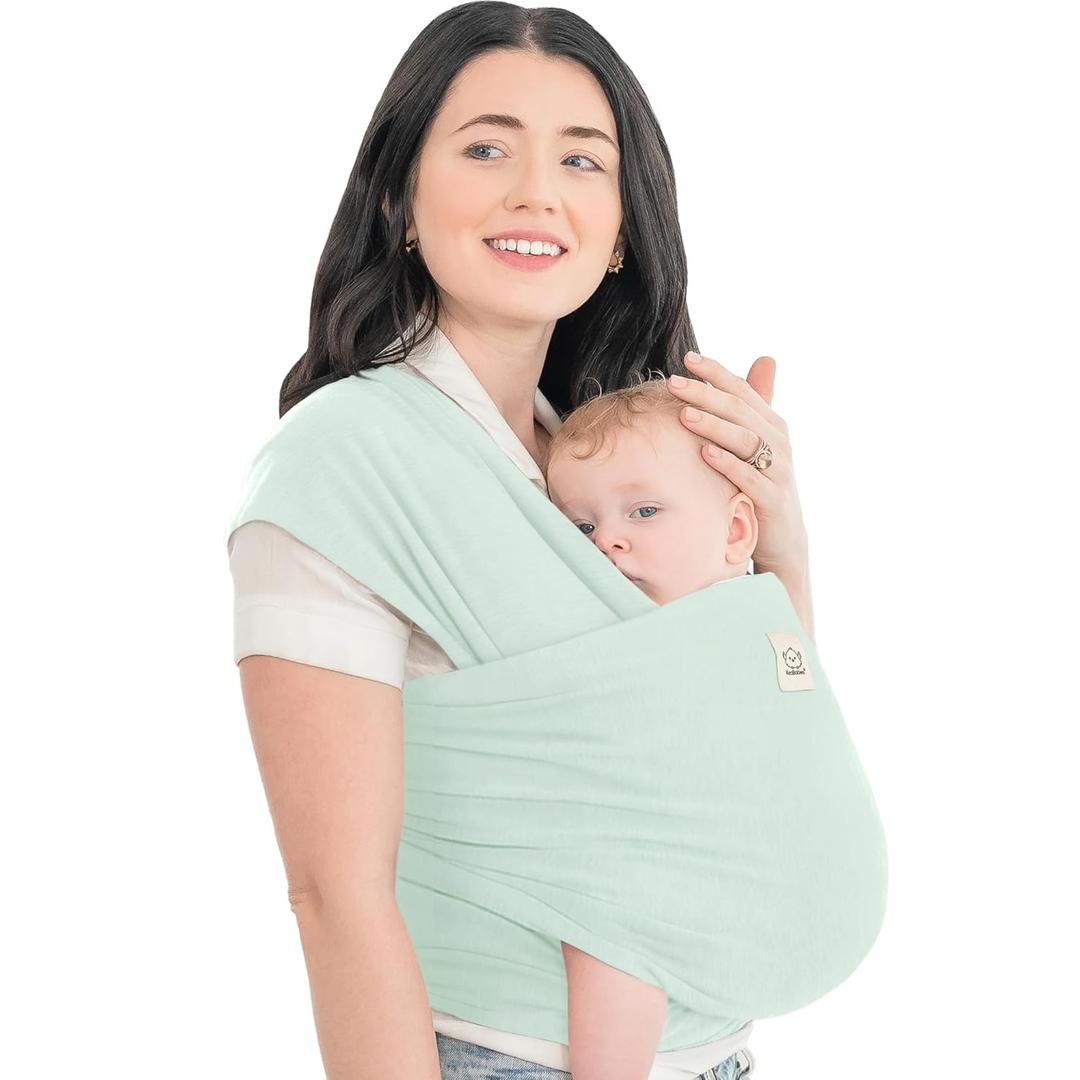 KeaBabies Baby Wrap Carrier - All in 1 Original Baby Carrier Newborn to Toddler Sling, Easy to Wear, Hands Free Bonding, Lightweight, Breathable Infant Wraps (Light Mint)