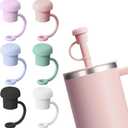 Ghislaine Adjustable Straw Cover Cap for Stanley, Simple Modern, Yeti, Owala, Hydro Flask And All Brand Tumbler 6 to 10mm Straws Tips Lids, Silicone Straw Topper Dust-Proof Stanley Cup Accessories