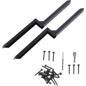 Heavy Duty Steel Fence Post Repair Kit 33.62 Inch 1/8 Inch Thick Fence Post Anchor Bracket H Shaped Stake for Repairing Tilted Broken Wood Posts with High Sharpness Tips for Yard (2PCS)