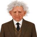 2025New Realistic Old Man Lady Mask Adult Creepy Grandpa Mask White Hair Wrinkles Wig Props for Halloween Party (B)