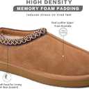 Slippers for Women Genuine Suede Water Resistant Women's Slippers with Memory Foam and Faux Fur Lining Comfy Furry Shoes Gifts for Women Footwear (8, Brown)