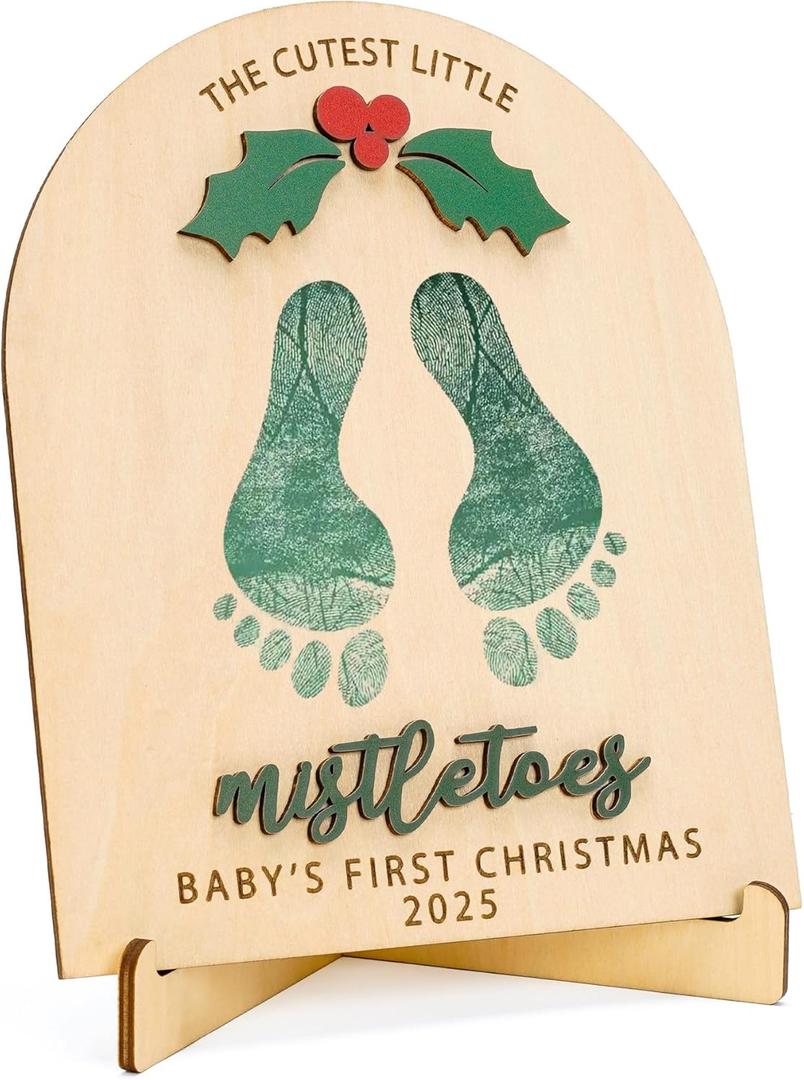 Baby Footprint Kit - Newborn Gifts - Baby's First Christmas Keepsake - Baby First Christmas Ornament 2025 - My Firsts Christmass Ornament 2025 - Babies Boy Firstt Christmass