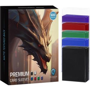 600CT MTG Card Sleeves, Katomula Clear Front Textured Back Card Sleeve Deck Card Protectors, Standard Size Card Sleeves for MTG, Baseball Card, Sports Cards, Game Card