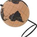 Cork Globe with Sturdy Stand Geographic Desktop Globe for Office and Home Desk Decor Educational World Map for Travel Tracking and Exploration Gift for Families and Couples