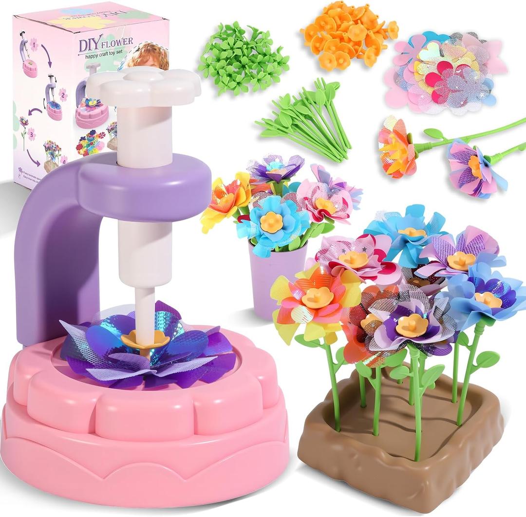 2 x R RUCKERCO Flower Bouquet Craft Kits, DIY Arts and Crafts for Kids 4-6-8,Kids Crafts and Toys for Girls Toddler Activities Girl Art, 4 5 6 7 8+Year Old Girl Birthday Gifts Ideas Gifts for Girls 8-12, Small