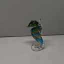 QFkris 8" Handmade Blown Glass Blue Seahorse Figurines Collectible Art Glass Blown Animal Sculpture for Home Decor