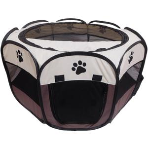 Portable Pet Playpen,Foldable Dog Playpen for Dogs and Cats,Rabbits,Pet Exercise Pet Tents Indoor Outdoor Use (S(28.7" x 28.7" x 16"), Brown)