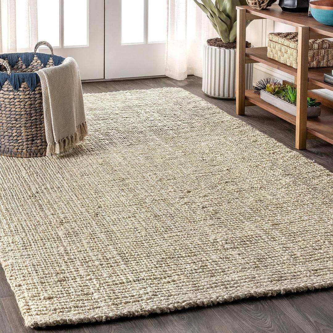 JONATHAN Y Pata Hand Woven Chunky Jute Light Ivory Indoor Area Rug, 3x5, Bohemian, Rustic, Cottage, Easy-Cleaning for Living Room, Bedroom, Kitchen, Non-Shedding (NRF102B-3)