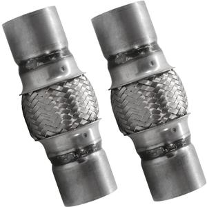Exhaust Flex Pipe, 2.25"x4"x8" Overall Length Heavy Duty Stainless Steel Double Braid Flexible Tube, 2 Pack