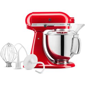 KitchenAid Artisan Series 5 Quart Tilt Head Stand Mixer with Pouring Shield KSM150PS, Passion Red