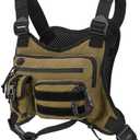 Tactical Chest Bag for Men, Running Vest Lightweight Adjustable EDC Sport Front Chest Pack Extra Storage Pouch for Workouts Cycling Hiking Outdoor 