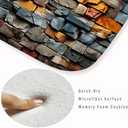 Non-Skid Low Pile Sponge Foam Door Entry Rug for Bathroom Mat,Separate Tub Shower Skid Proof Rugs, Home 3D Optical Illusion Rug Non Slip Bath Mats Welcome Mat 47 x 17.5 inches