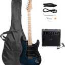 GLARRY Full Size Electric Guitar for Music Lover Beginner with 20W Amp and Accessories Pack Guitar Bag (DARK BLUE, 39" Right Handed)