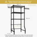 Ulif U8 Mini Laundry Room Storage Organizer, Over the Washer and Dryer Storage Shelves for Laundry Organization, 29.5”W x 17.3”D x 76.2”H, Suit Washing Machine Width within 27.1”, Hold 304 lb, Black