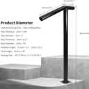 Single Post Handrail, 1-2 Step Handrails-Outdoor Stair Rail-Single Post Wrought Iron Handrail with DIY Tool Kit, 38" H Black Hand Rail Powder Coating for Concrete Steps or Wood Stairs