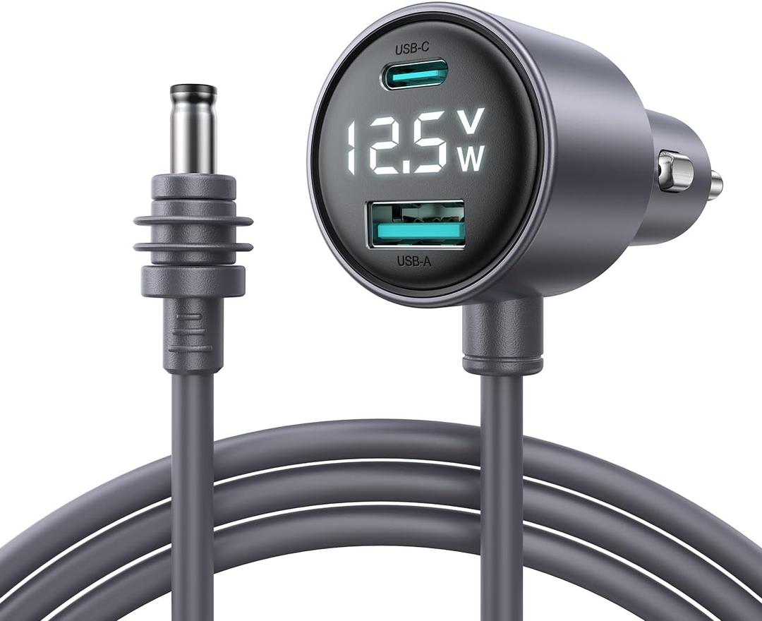 Starlink Mini Car Adapter, JOYROOM 10FT Starlink Mini Cable, Digital Voltage & Wattage Display, 12V-24V Cigarette Lighter Car Charger PD 45W USB-C & 30W USB-A Ports for RV, Boat & Truck