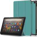 Case for Fire HD 10 2023, Folding Folio Ultra-Thin PU Leather Stand Case Cover for Fire HD 10 10.1 Inch 2023 Green