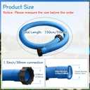 Jadive 2 Pcs Upgrade 1.5" x 59" Pool Hose for Above Ground Pools Pool Pump Replacement Kit Pump Filter Accessories with 2 Type B Hose Adapters(Blue)