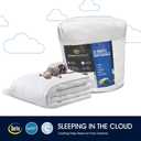 Serta Feather and Down Fiber Pillow Top Mattress Topper Full Size - 233 Thread Count 100% Cotton Mattress Pad Ultra Soft 2-Inch Support Feather Bed-White