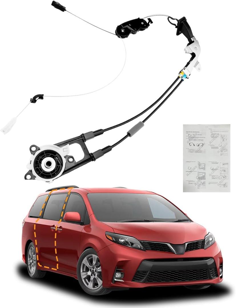 Sliding Door Cable, Compatible with 2011-2020 Toyota Sienna, Rear Right Passenger Side, Auto Door Spool Control Wiring Repair Kit, Power Sliding Door Wire System, w/o Motor, Replace# 85016-08010