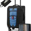 Carry On Luggage 22x14x9 Airline Approved, 22-Inch Suitcases with Spinner Wheels, Softside Carry-on Luggage with TSA Lock for Men Women Business Trip, Lightweight Large Capacity Luggage for Travel