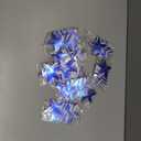 Patelai Glitter Star Garland Banner 2026 Graduation Decor 130 Feet Star Hanging Banner Twinkle Backdrop for Party Birthday Classroom Wedding Supplies(Ocean Blue, Glitter Silver)