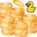 Soulchen 48 Pcs Duck Inspirational Silicone Wristbands, Yellow Gradient Motivational Quote Rubber Bracelets, Unisex Stretchy Wristbands with Uplifting Messages for Gift, Party, Decoration, 3 Styles