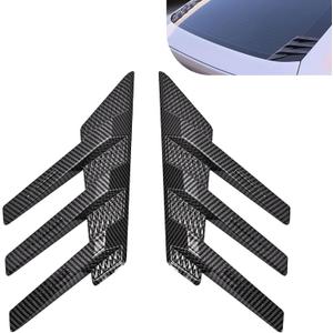 2 PCS Car Rear Window Air Knife Shaped Decals, Louvers Decorative Sticker, Racing Style Fender Decal, Automotive Upgrade & Modification Decorative Accessories (Carbon Fiber)