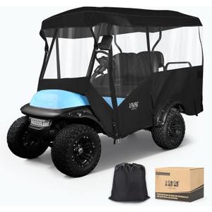10L0L 4 Passenger Golf Cart Enclosure - Fits 238cm/94 Inch Roof, Universal Golf Cart Cover for Yamaha Club Car DS/Precedent EZGO TXT/RXV, with 600D Waterproof Cloth, 4-Sided Clear Windows