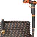 Giraffe Tools Garden Hose 50FT 1/2 Lightweight Flexible Water Hoses Burst 600 psi with 9 Spray Function Nozzle Heavy Duty Hose