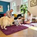 OLANLY 2x6 Machine Washable Runner Rugs for Hallway, Soft Fluffy Shaggy Bedside Rugs for Bedroom, Living Room, Indoor Floor Carpet for Kids Girls Boys, Nursery Rooms, Home Decor Aesthetic, Burgundy
