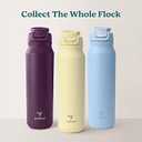 REDUCE Aura Vacuum Insulated 26 oz Water Bottle - Leak-Proof & Chug Spout for Quick Hydration - Keeps Drinks Cold for 30 Hours - Removable Handle for Travel or Gym - Soft Sit Base Yelow