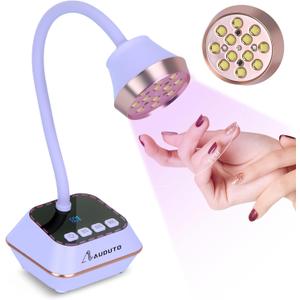 UV LED Nail Lamp for Gel Nails Polish, Flash Cure 36W Rechargeable Cordless Gooseneck Mini Nails Light, Quick Dryer with Timers Smart Sensor Ambient Lighting, Home DIY & Professional