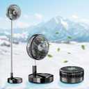 Portable Table Fan, Rechargeable Personal Fan with 48-Hour Battery, 3 Speeds, 120 Oscillation, USB-C Charging, Compact & Lightweight for Home, Office, Travel, and Outdoor Use (Black)