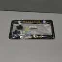 2 Piece License Plate Frames for Steelers Fans, Anti-Dirty and Rustproof Aluminum Alloy License Plate Frames US Standard License Plate Holder with Screw Caps Set (S-Black)