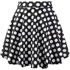 THHGPO Women's Casual Basic Skirts Mini Flared Skater Stretchy A-Line Party Skirts with Shorts Size not specified L