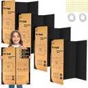 4 Pack Trifold Poster Board 48" X 36", IKAYAS Black Poster Boards, Science Fair Display Boards Posterboard Foamboard for Mounting, Prints,Art,Display,Projects Classroom Supplies