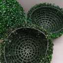 Ogrmar 2 PCS 13.7 inch 2 Layers Artificial Plant Topiary Ball Faux Boxwood Decorative Balls for Backyard, Balcony,Garden, Wedding and Home Decor (13.7 Inch), Green