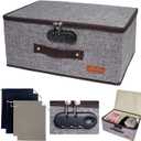 Locking Adult Game Toy Storage Organizer Lock Box Toy Storage Bins Game Toys Storage, Large capacity 14 x 10 x 6.3 Inches (Heather Grey)