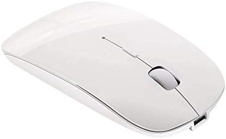 Tsmine Bluetooth Wireless Mouse - Slim Rechargeable, Noiseless Click & 3 Adjustable DPI Levels for Laptop, Tablet, iMac, MacBook Air - White