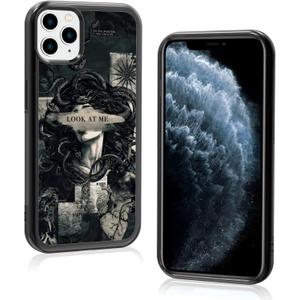 Trendy Gothic Dark Medusa Aesthetic Phone Case Compatible with iPhone 11 Pro Max 6.5 Inch - Shockproof Protective Horror Halloween Case, Vintage Western Mythology Phone Case for Women Men Girls