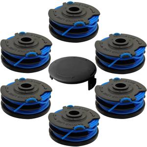 AC41RL3 & AC41RDLB Autofeed Dual line 0.065" 27ft,Electric String Trimmers Replacement Spool Compatible with Homelite UT41112 UT41121 UT41112B UT41113 UT41120 UT41122,7-Pack(6 Spool+1Cap