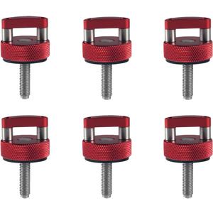DEWHEL Aluminum Red Hard Top Quick Removal Fastener Thumb Screws W/D-Ring Compatible with Jeep Wrangler JK JKU JL JLU JT