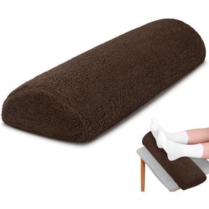 Sintuff Recliner Leg Rest Cushion Sofa Footrest Pillow with Cover Half Moon Bolster Pillow Under Knee Pillow for Sleeping On Back Alleviating Pain, 19.7 x 8 x 3.5 Inch (Coffee)