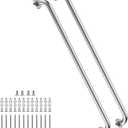 2 Pack 40 Inch Shower Grab Bars Satin Brushed Nickel, ZUEXT SUS304 Stainless Steel Bathroom Shower Balance Bar, Safety Hand Rail Support,Handicap Elderly Senior Assist Bath Grab Handle(1.25" Diameter)