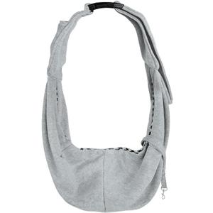 Dog Carrier Sling Pet Travel Bag for Supplies Hand-Free Puppy Carriers Reversible Pet Carrier Purse for Small Dogs and Cats Safety Harness (Light Grey)